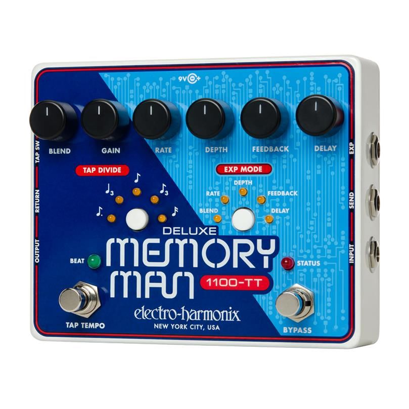 Electro Harmonix EHX Deluxe Memory Man With Tap Tempo 1100 Guitar Effects Pedal