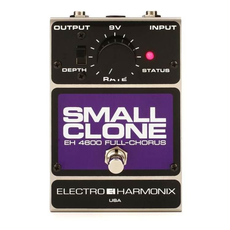 Electro-Harmonix Small Clone guitar effects pedal with controls and footswitch, compact effects pedal for guitar tone modulation