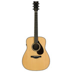 Yamaha FG7 RX acoustic guitar in natural finish, showcasing its wood body, six strings, and traditional dreadnought shape.
