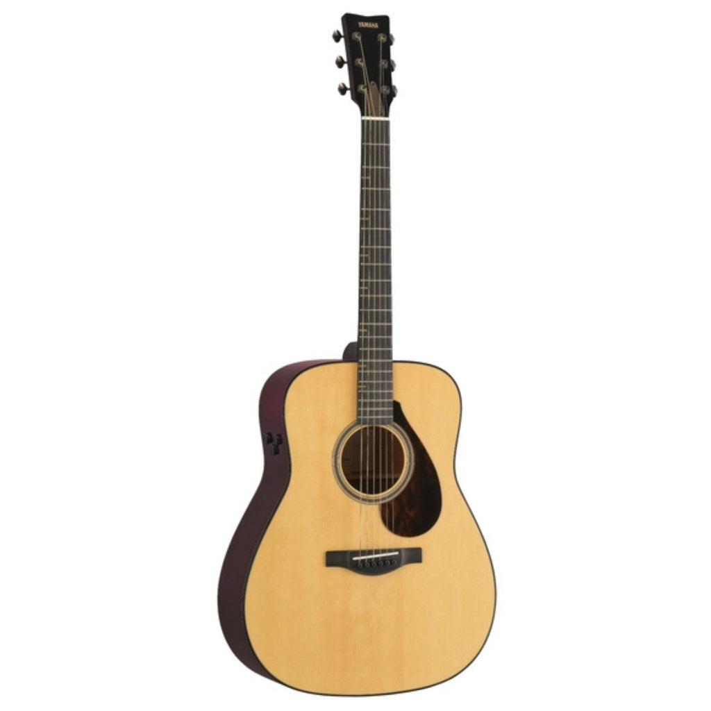 Yamaha FG7 MX acoustic guitar in natural finish, showcasing its wooden body and steel strings, ideal for musicians and guitar enthusiasts.