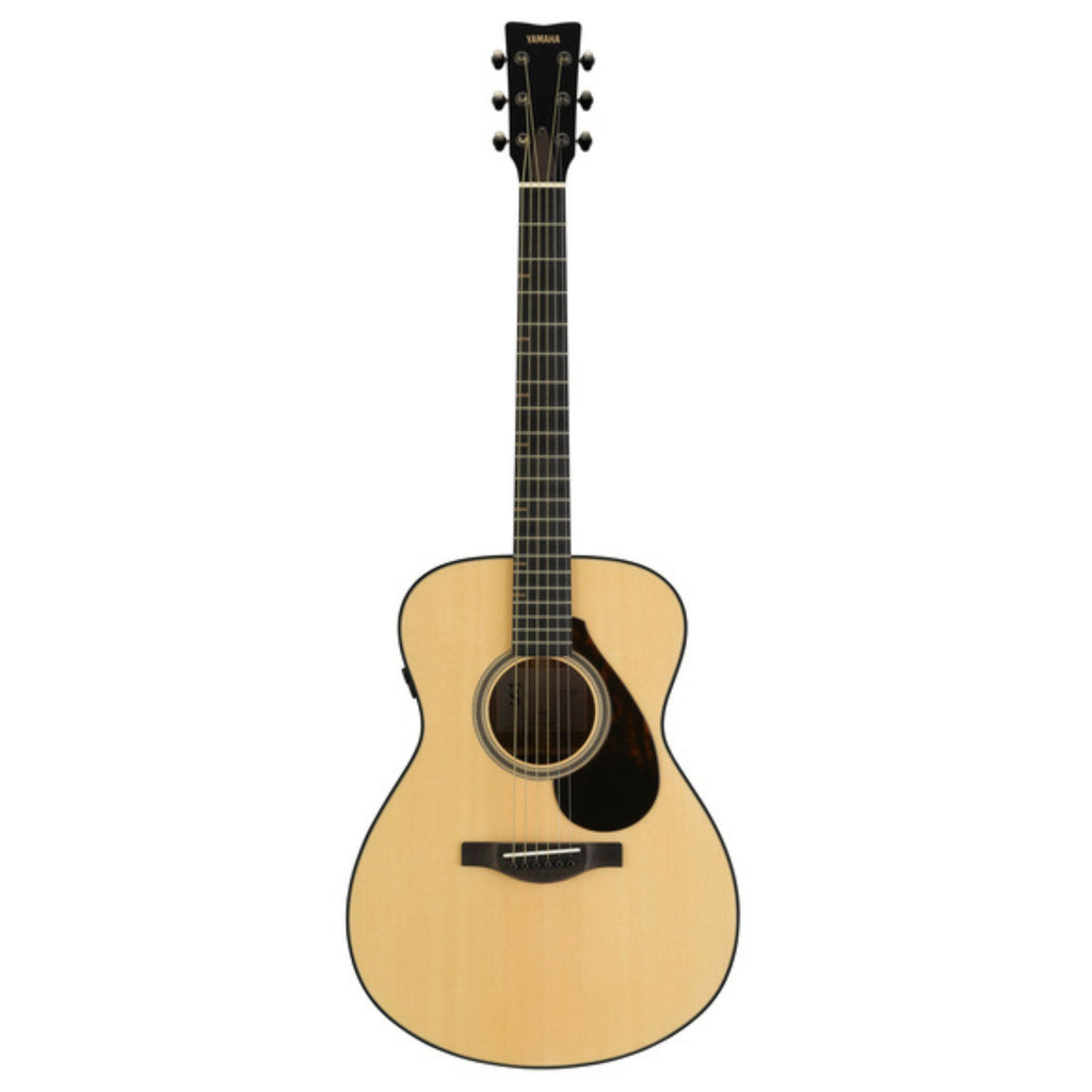 Yamaha FS7 MX acoustic guitar in natural finish, showcasing its wooden body and six strings, ideal for playing melodies.