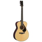 Yamaha FS7 MX acoustic guitar in natural finish, showcasing its wooden body and six-string design on a plain background.