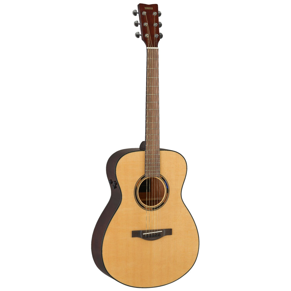 Yamaha TAS1ENT Element Transacoustic acoustic guitar in natural gloss finish, showing the body and neck details.