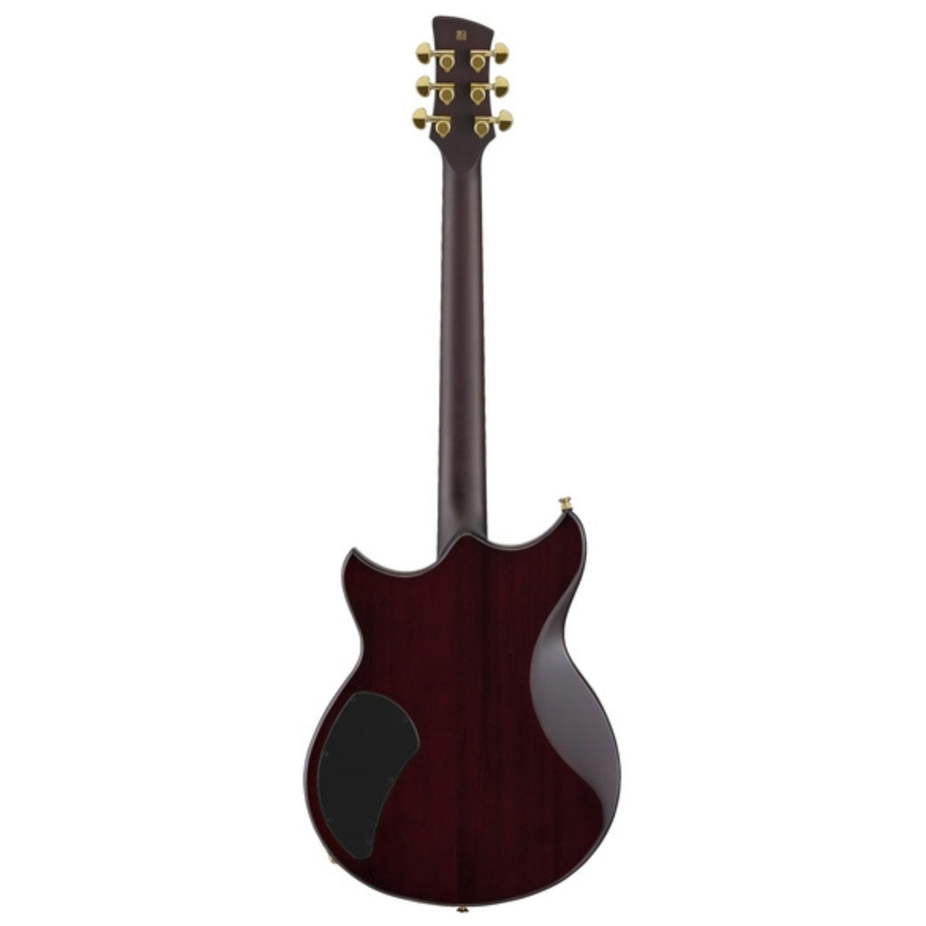 Yamaha Revstar Matteo Mancuso RS20MM electric guitar in vintage sunburst finish, showcasing its sleek body and six-string design.