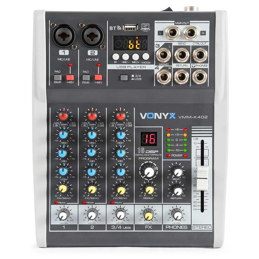 Vonyx VMM-K402 4-Channel PA Mixer with DSP