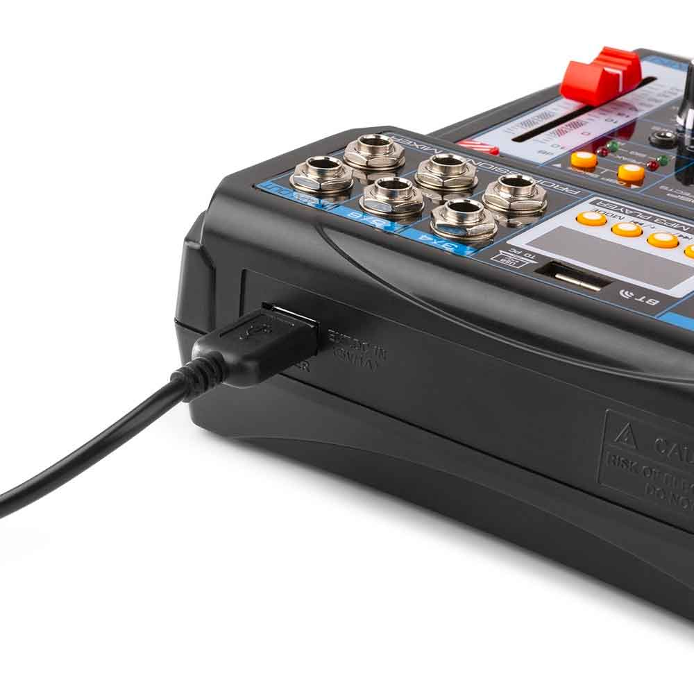 Vonyx VMM-P500 4 Channel Music Mixer with Bluetooth and MP3 Player