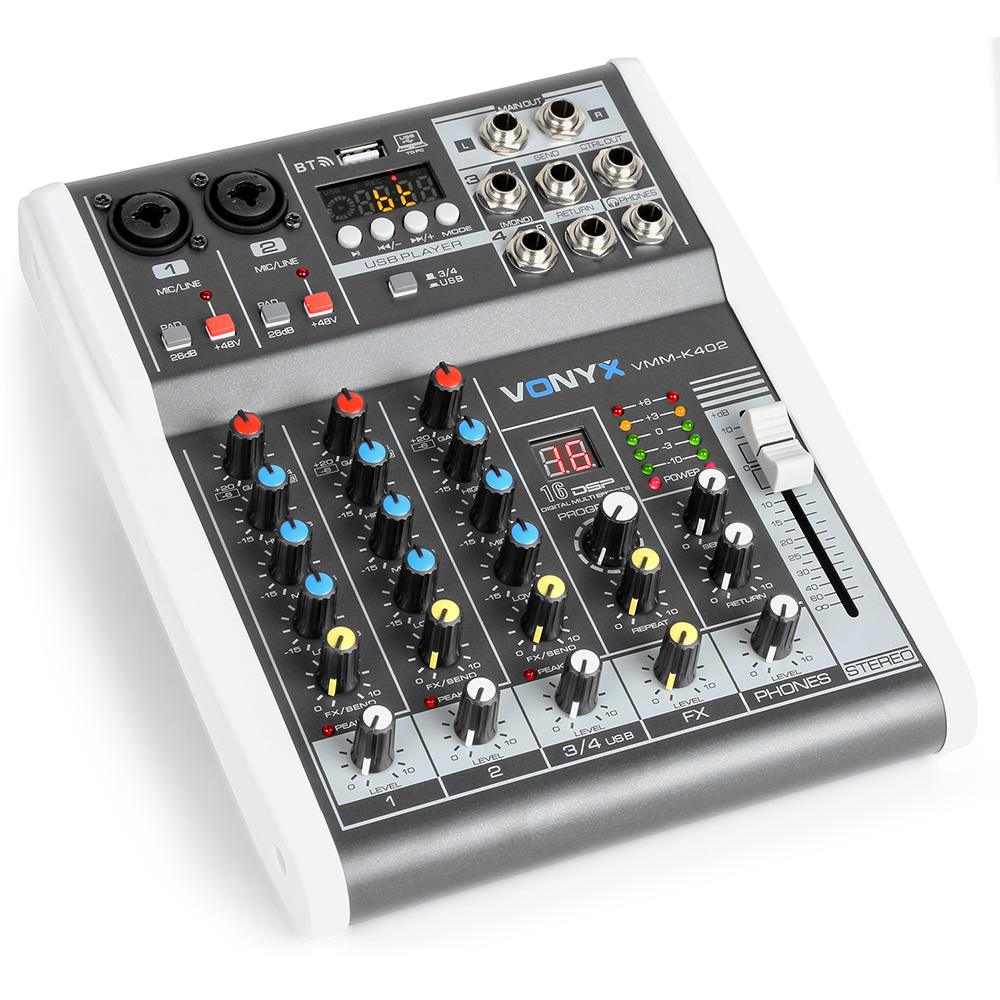 Vonyx VMM-K402 4-Channel PA Mixer with DSP