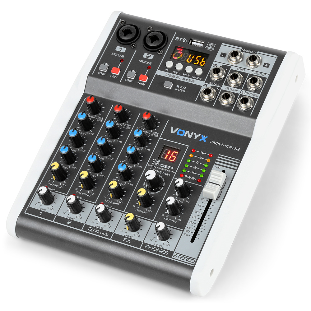 Vonyx VMM-K402 4-Channel PA Mixer with DSP