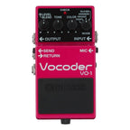 BOSS VO-1 Vocoder guitar effects pedal with control knobs and input/output jacks, used for creating vocal-like synth sounds.