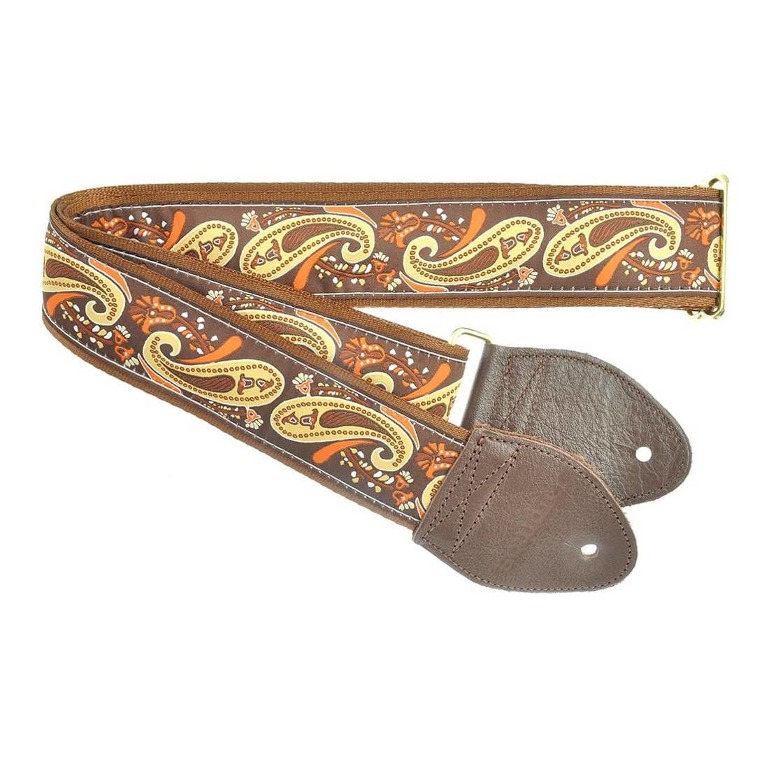 Souldier USA Guitar Strap 1.5in - Paisley GD/ OR Paisley on BR