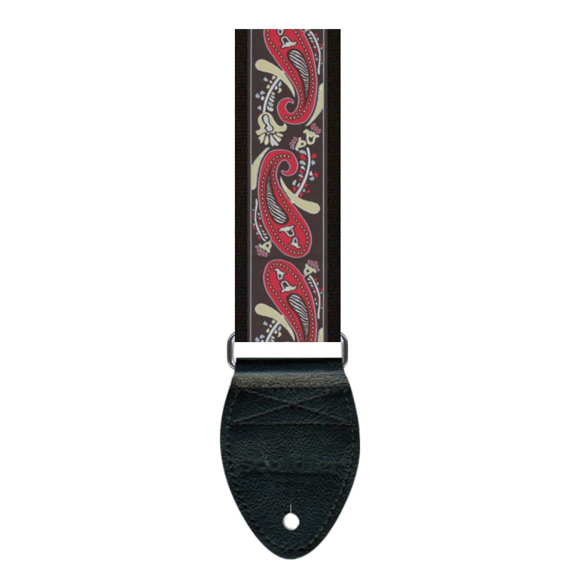 Souldier USA Guitar Strap 1.5in - Paisley RD Paisley on BK