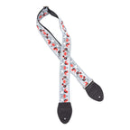 Souldier USA Guitar Strap 2in - Lovebirds RD/BK Birds CH Vine on GY Background