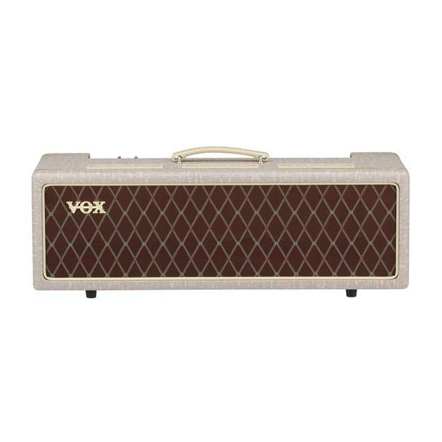 Vox AC30HWH handwired guitar amplifier head with control knobs and vintage-style design, ideal for electric guitar sound.