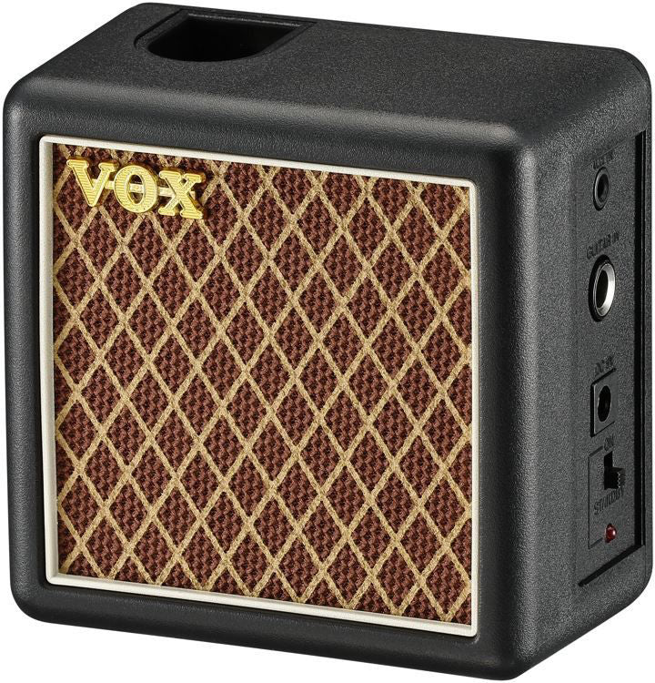 Vox amPlug 2 Speaker Cabinet guitar amplifier accessory with black finish and compact design for portable guitar sound.