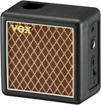 Vox amPlug 2 Speaker Cabinet guitar amplifier accessory with black finish and compact design for portable guitar sound.