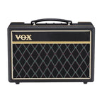 Vox Pathfinder 10B bass guitar amplifier with control knobs and vintage design, ideal for practice and small performances.
