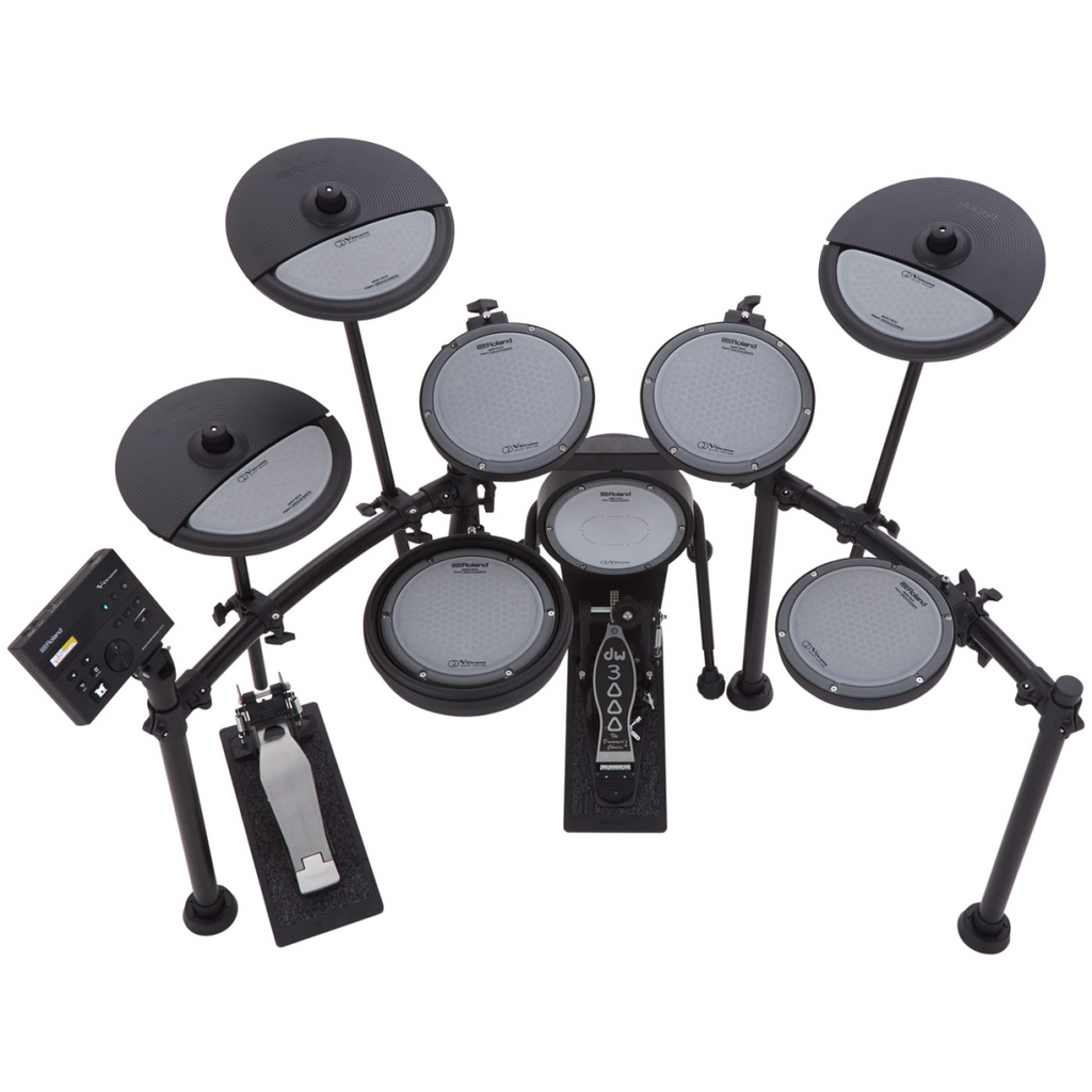 Roland VQD106S V-Drums Quiet Electronic Drum Kit with TD07 module, featuring drum pads and electronic components.