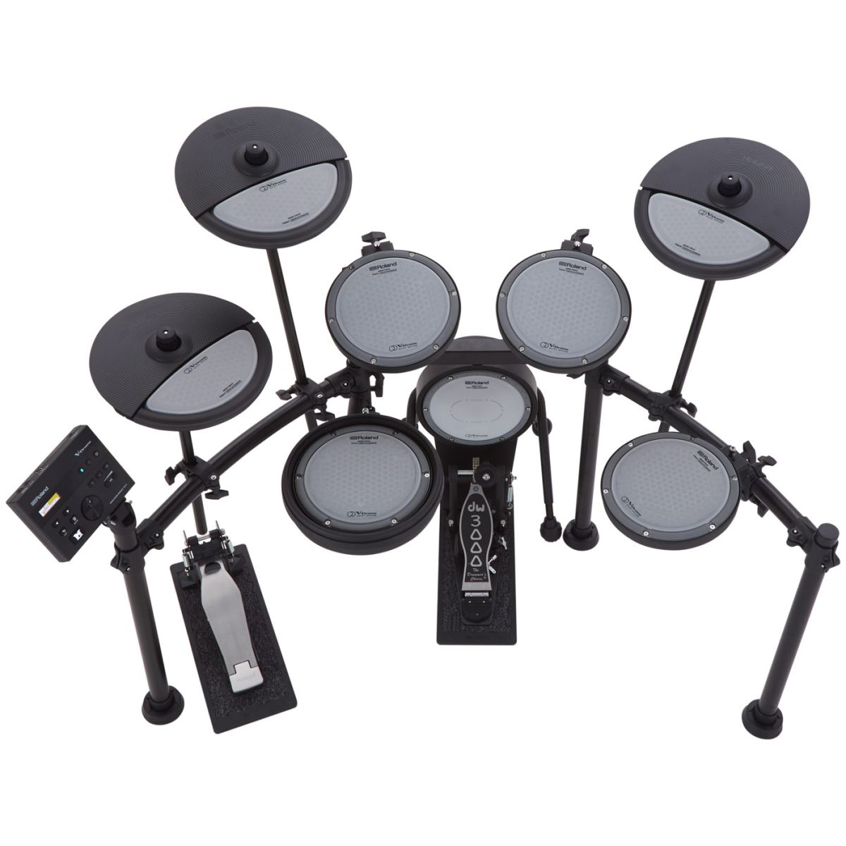 Roland VQD106S V-Drums Quiet Electronic Drum Kit with TD07 module, featuring drum pads and electronic components.