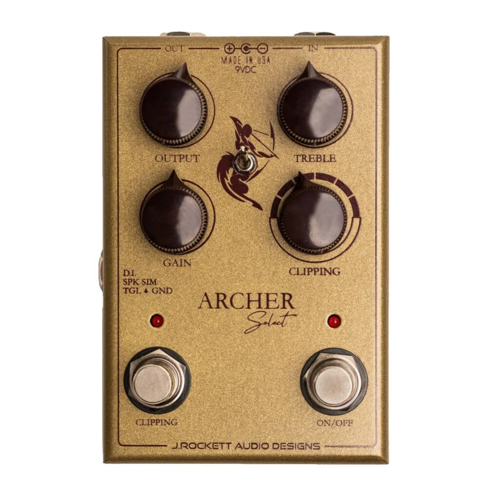 J.Rockett Archer Select Overdrive Guitar Effect Pedal with Cab Sim DI and Clipping Circuit