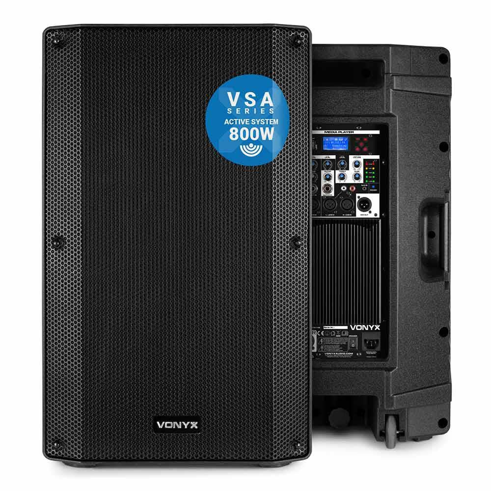 Vonyx VSA120S 800W 12 Active Stereo PA Speaker Set with Bluetooth