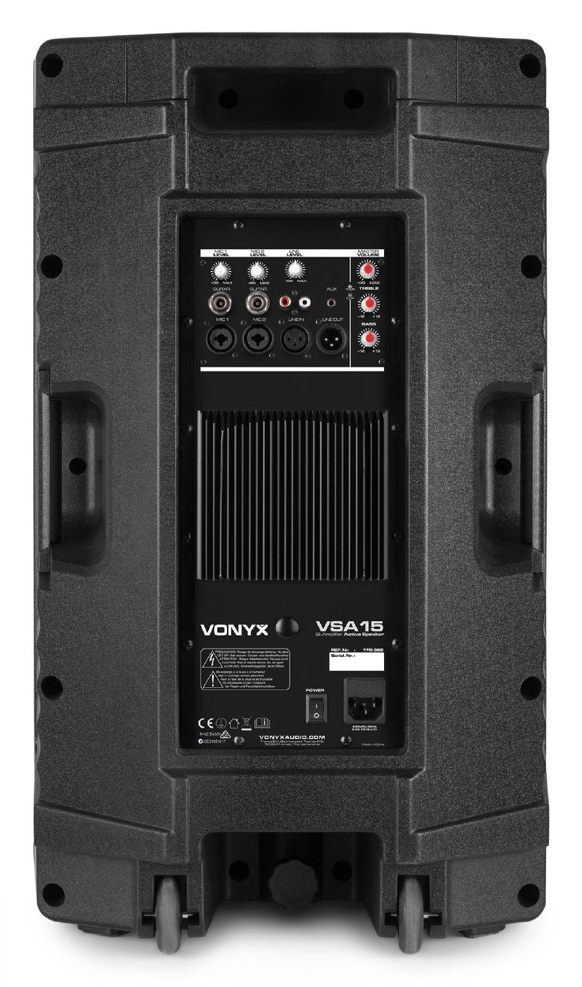 Vonyx VSA15 BiAmp Active 15 Inch PA Speaker - 1000W