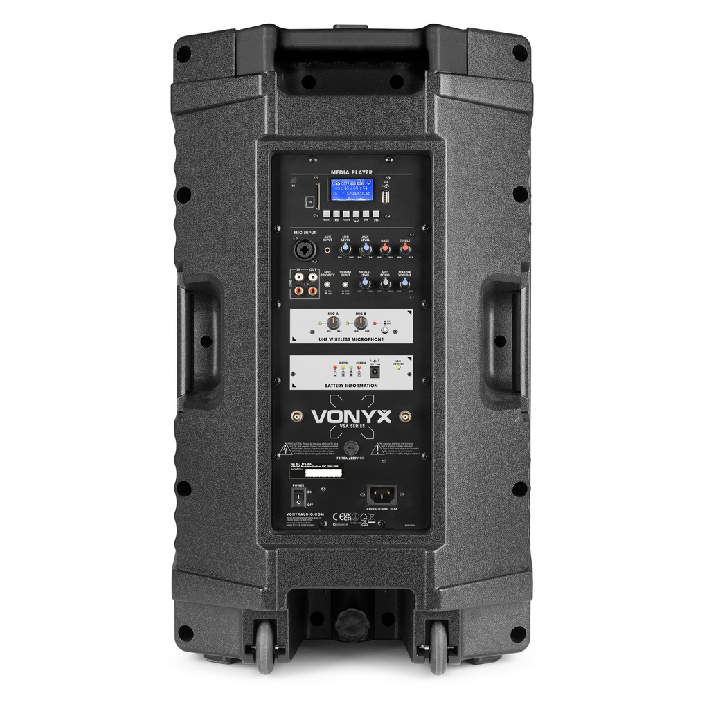 Vonyx VSA500 12? Portable PA Speaker with Wireless Mics