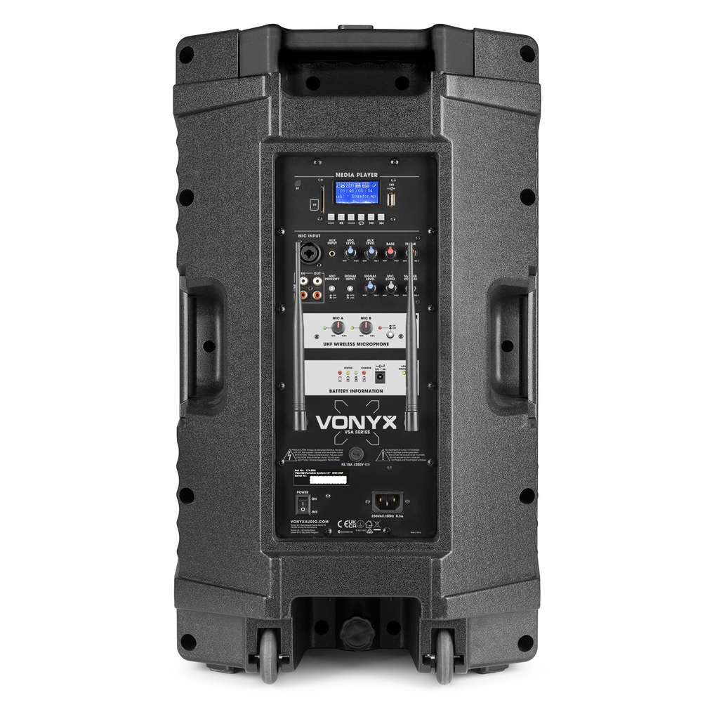 Vonyx VSA500 12? Portable PA Speaker with Wireless Mics