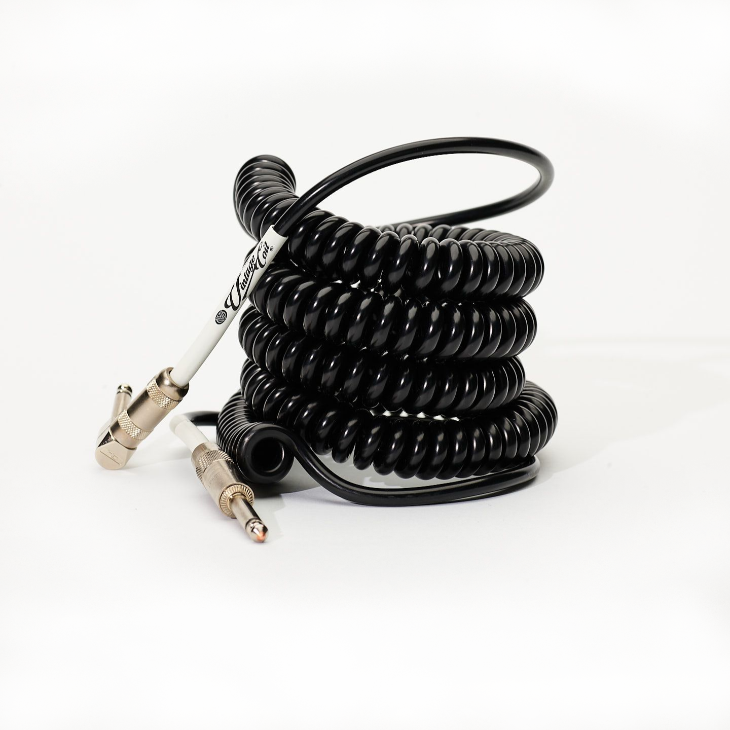 Voltage Vintage Coil Black 25ft G&H USA Plugs ST/RA Australian Made Guitar Cable