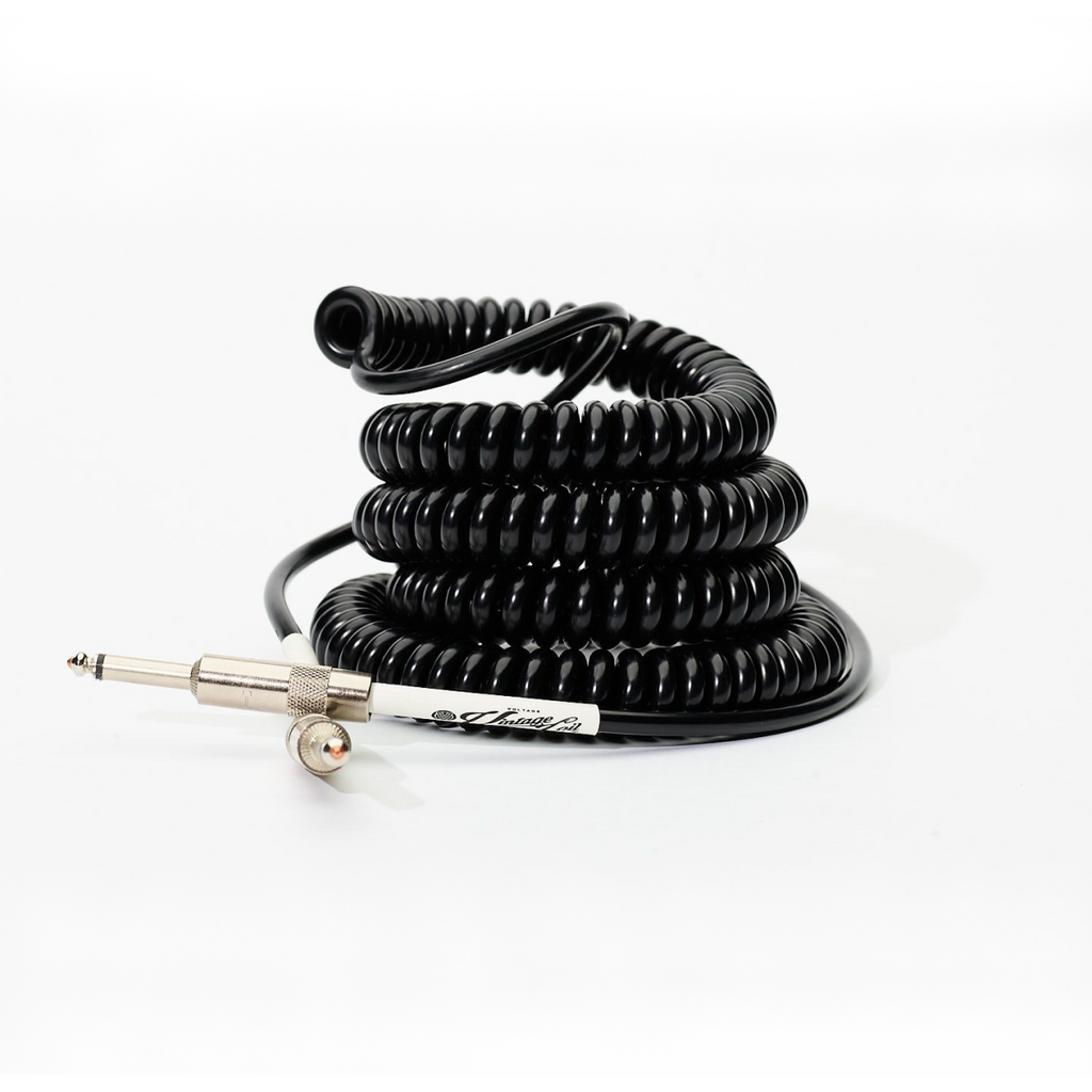 Voltage Vintage Coil Black 25ft G&H USA Plugs ST/ST Australian Made Guitar cable.