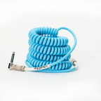 Voltage Vintage Coil Electric Blue 25ft G&H USA Plugs ST/RA Australian Made Guitar Cable
