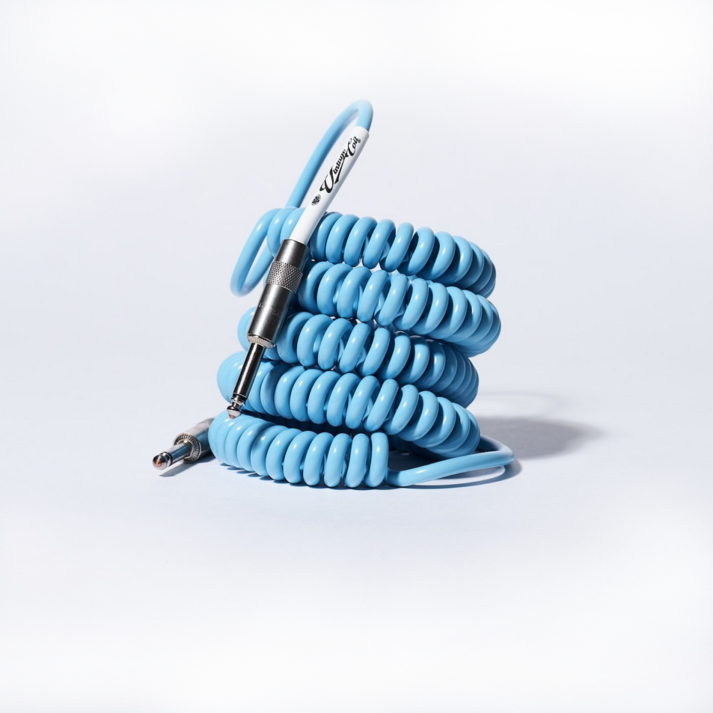 Voltage Vintage Coil Electric Blue 25ft G&H USA Plugs ST/ST Australian Made Guitar Cable