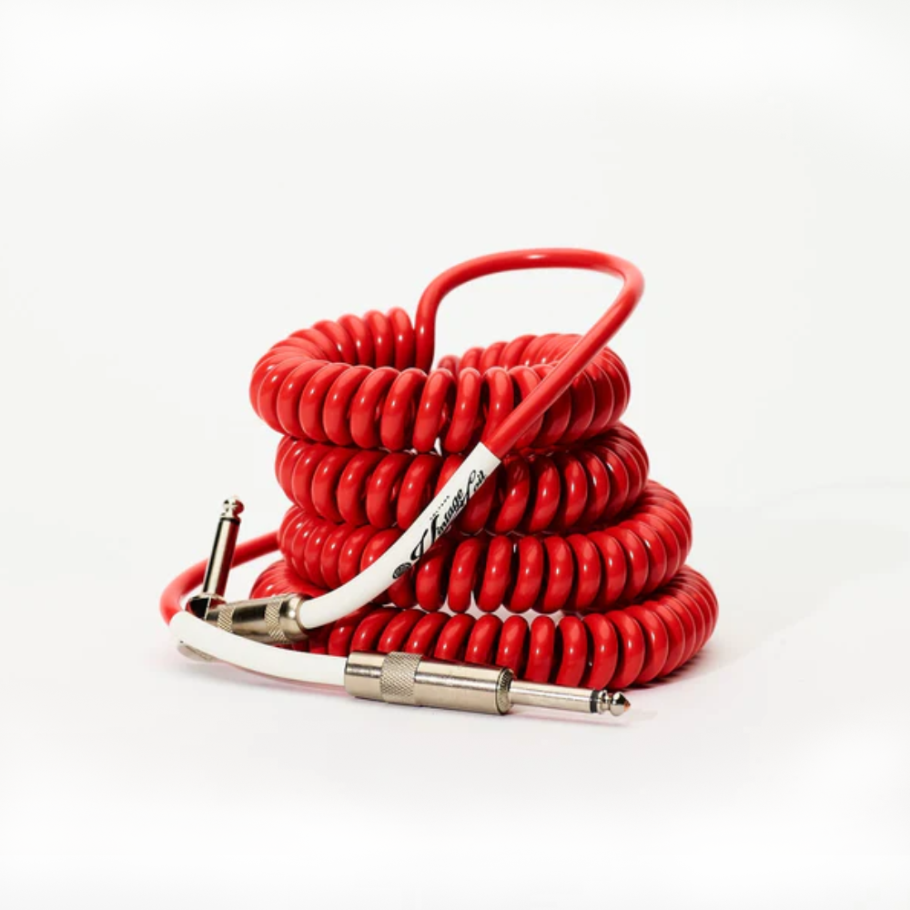 Voltage Vintage Coil Red 25ft G&H USA Plugs ST/RA Australian Made Guitar cable