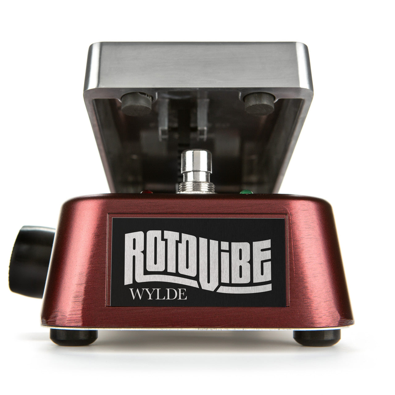 Rotovibe Wylde Audio effects pedal, single guitar effects pedal with rotary speaker sound, black finish, and control knobs.