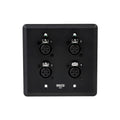 Sound Tools Wallcat Input Plate - 4 Female XLRs - Black
