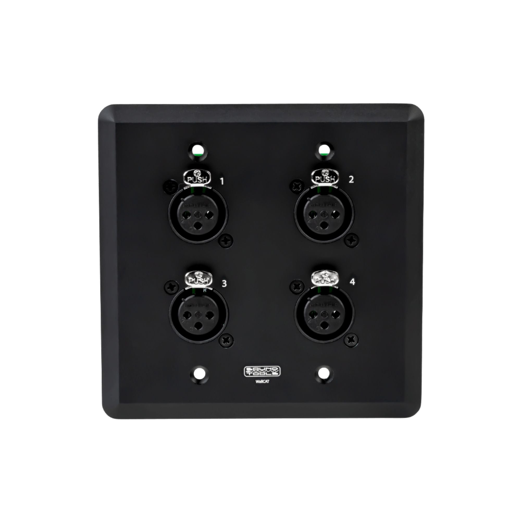 Sound Tools Wallcat Input Plate - 4 Female XLRs - Black