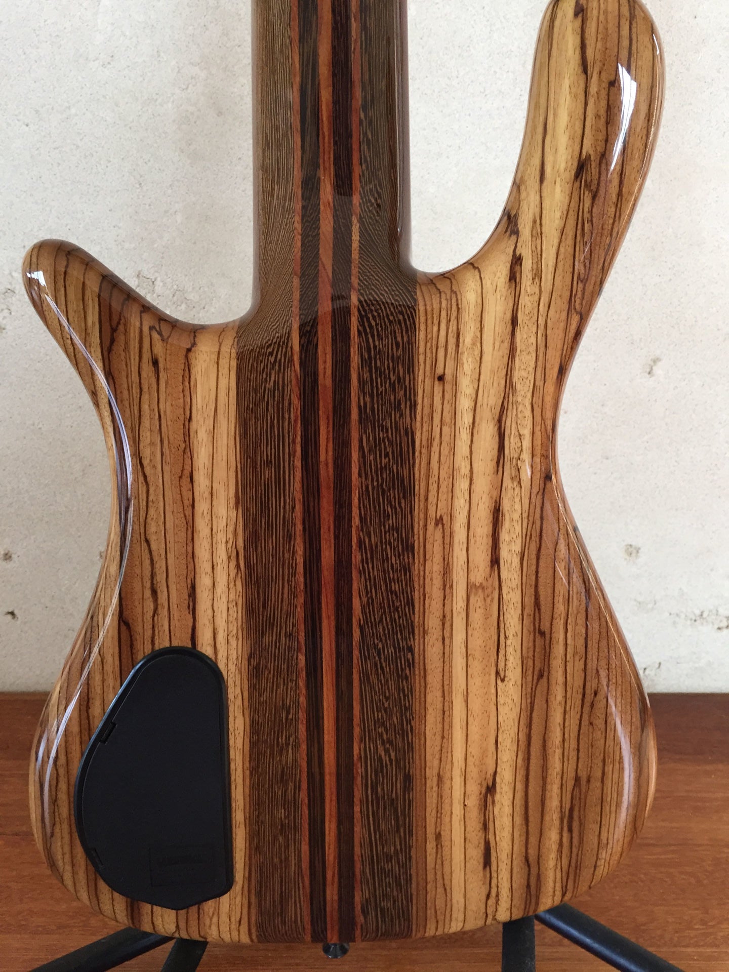 Warwick 2007 One-Off Custom Built Streamer Stage 1 5-String Electric Bass Guitar - Zebrawood Body - Birdseye Maple Broadneck with Matching Headstock - High Polish