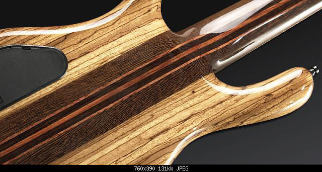 Warwick 2007 One-Off Custom Built Streamer Stage 1 5-String Electric Bass Guitar - Zebrawood Body - Birdseye Maple Broadneck with Matching Headstock - High Polish