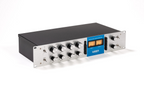 Warm Audio WA76-A2 dual channel vintage-voiced FET compressor in blue stripe, studio outboard gear with knobs and meters.