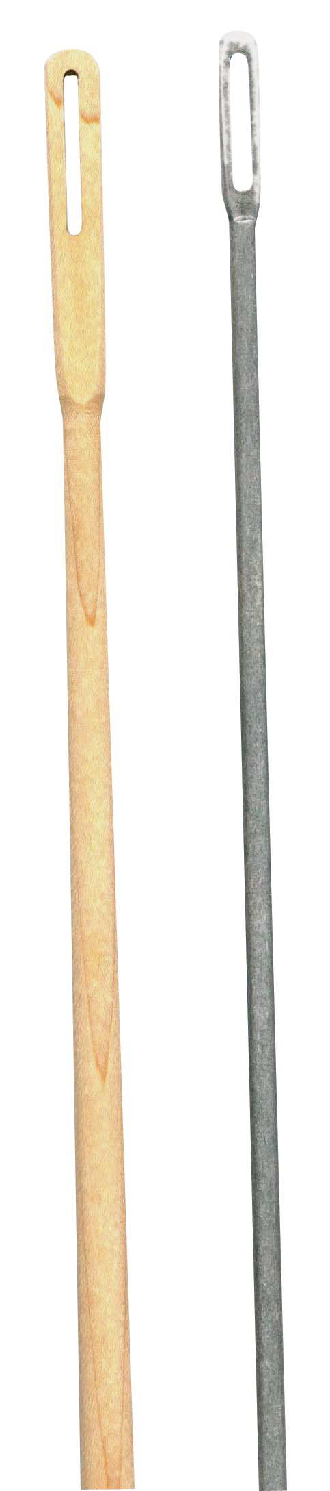 Maple flute cleaner, 35cm, designed for brass and woodwind instruments, by AMS, with a wooden handle and cleaning cloth.