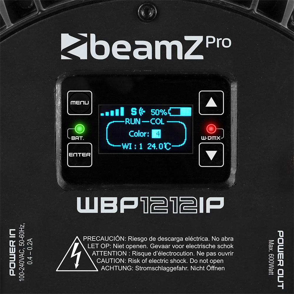 Beamz PRO WBP1212IP Wireless Battery Powered LED Par