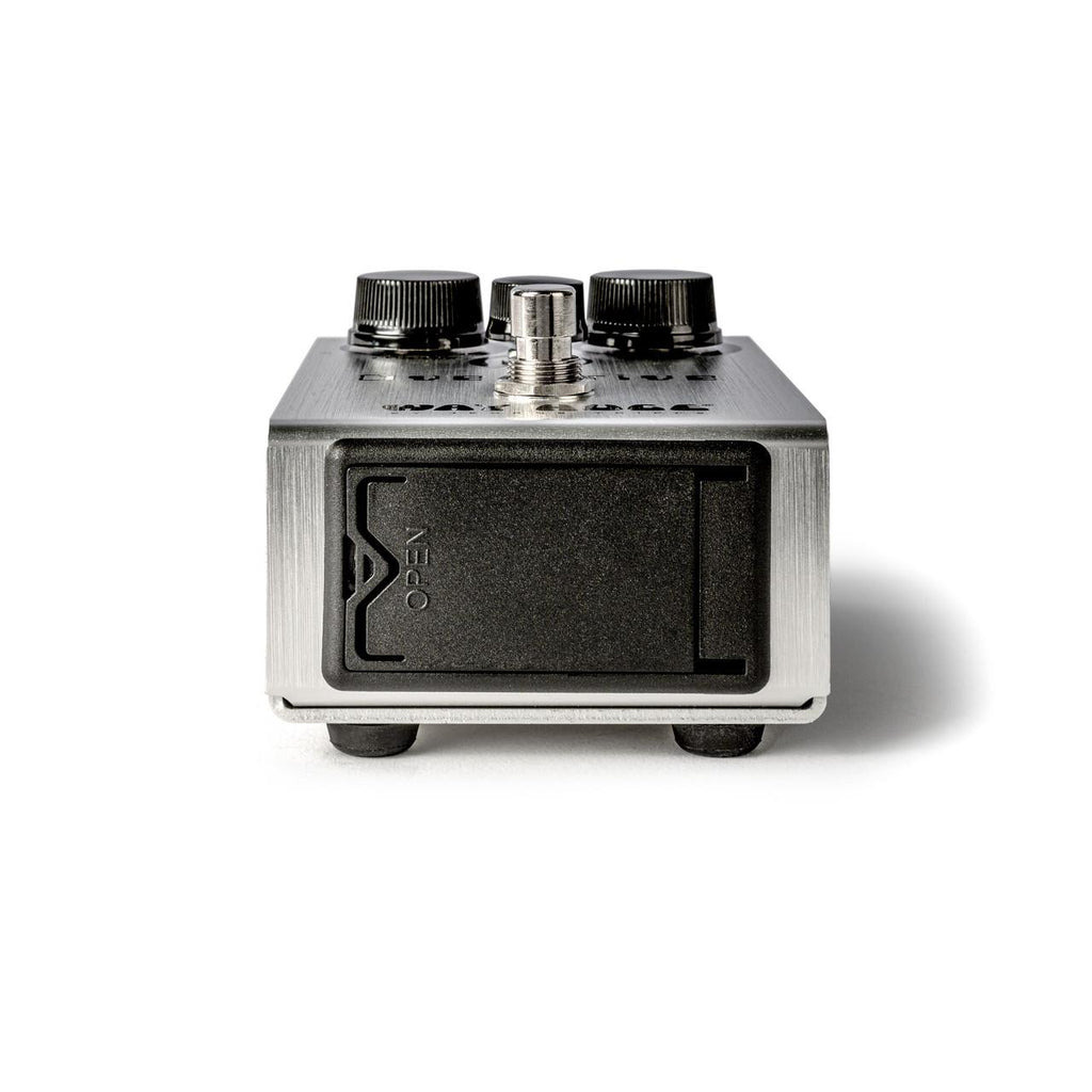 Way Huge WHE205OD Overdrive guitar effects pedal with footswitch and control knobs, mounted on pedalboard.