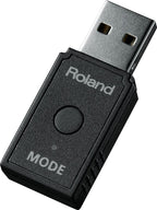 Roland WM-1D wireless MIDI dongle with data cable connections and compact design for seamless music production.