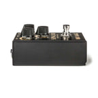 Way Huge Smalls Supa-Lead guitar effects pedal with control knobs and input/output jacks on a pedalboard.