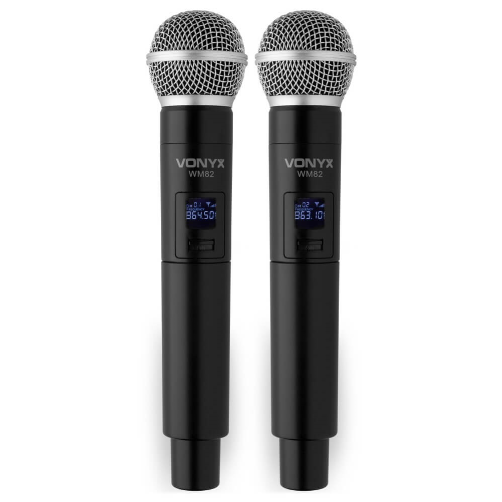 Vonyx WM82 Dual Wireless Handheld Microphone System - 571.3 - 578.75MHz
