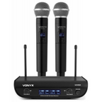 Vonyx WM82 Dual Wireless Handheld Microphone System - 571.3 - 578.75MHz