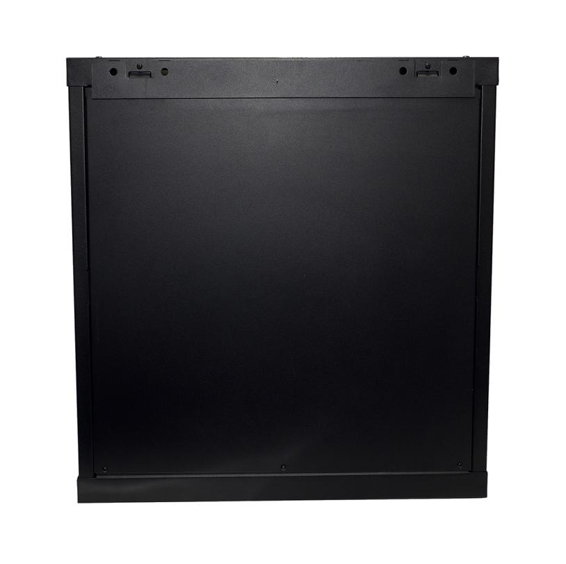 Black wall mount rack for PA equipment, 12RU size, designed for professional audio and speaker accessories by Global Truss.