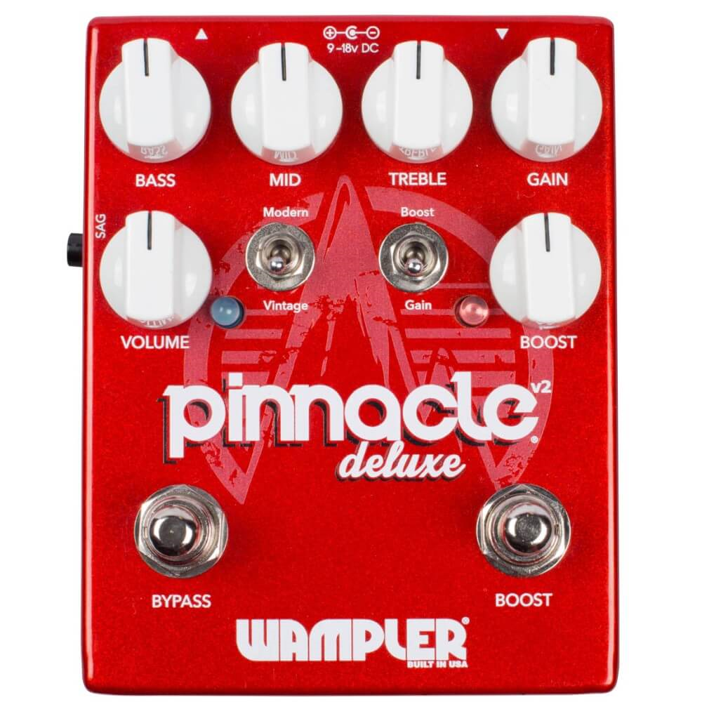 Wampler Pinnacle Deluxe V2 Distortion Guitar Effect Pedal with Boost