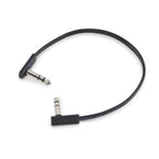 Black RockBoard Flat TRS guitar lead cable, 30cm length, with flat design for easy cable management.