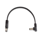 Black Rockboard Power Supply Cable, right-angle to straight connector, 15cm for effects pedals and accessories.