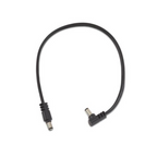Black Rockboard power supply cable with right-angle to straight connector, 30cm length, for effects pedals and accessories.